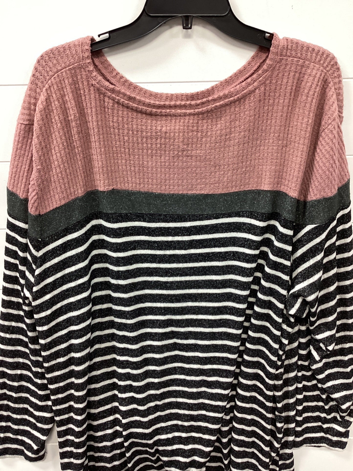 Top Ls By Maurices In Grey & Pink, Size:4X
