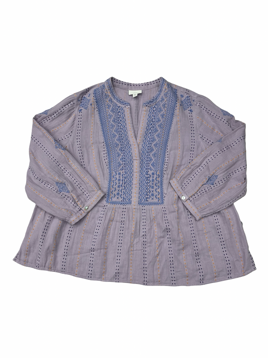 Top 3/4 Sleeve By J. Jill In Purple, Size:Xlp