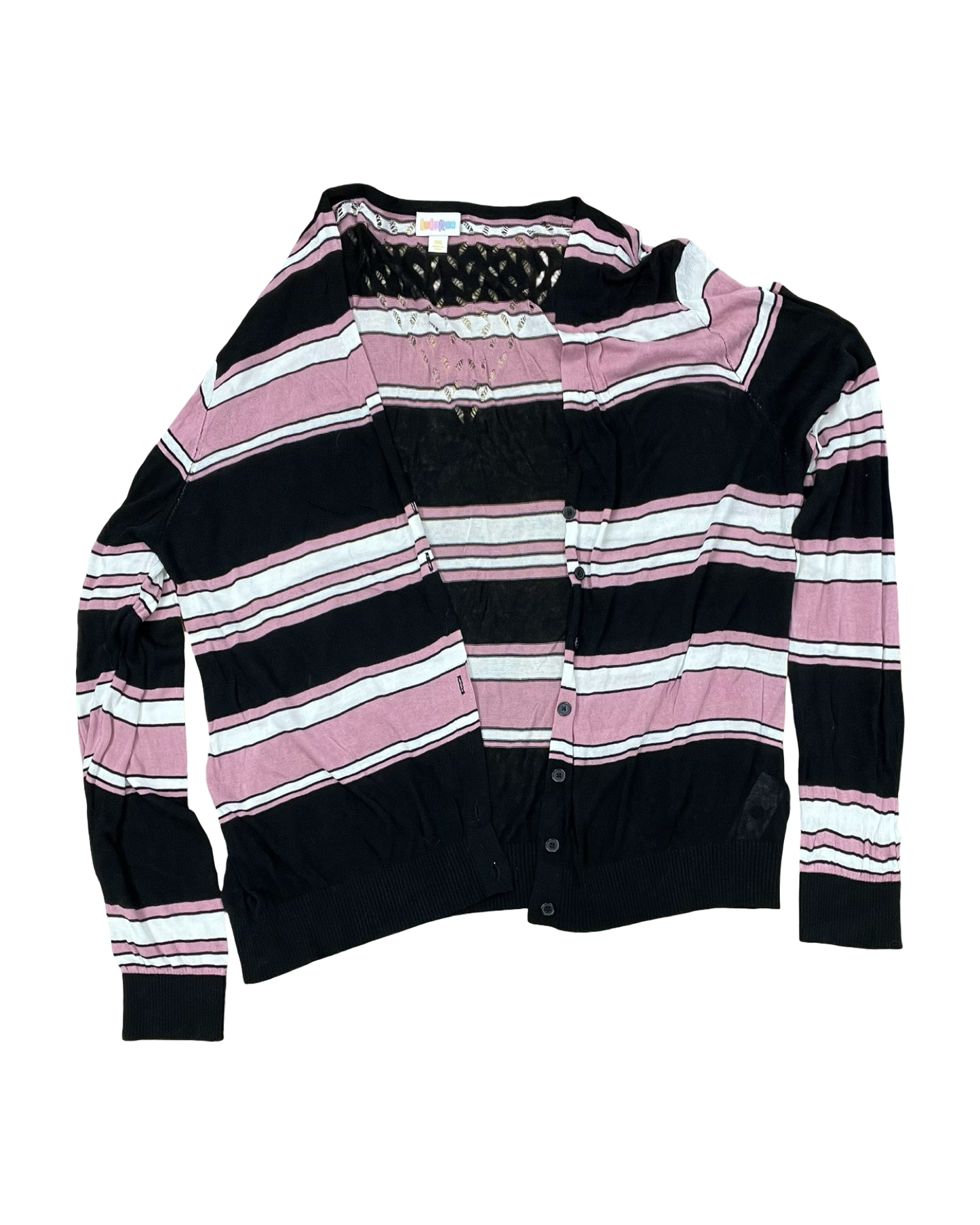 Cardigan By Lularoe In Black & Pink, Size:3X