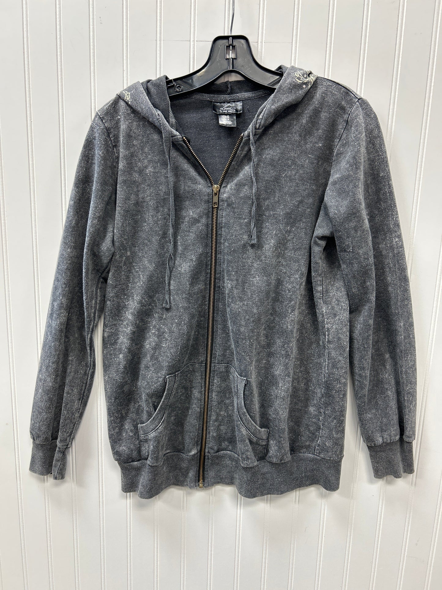Sweatshirt Hoodie By Clothes Mentor In Grey, Size:M