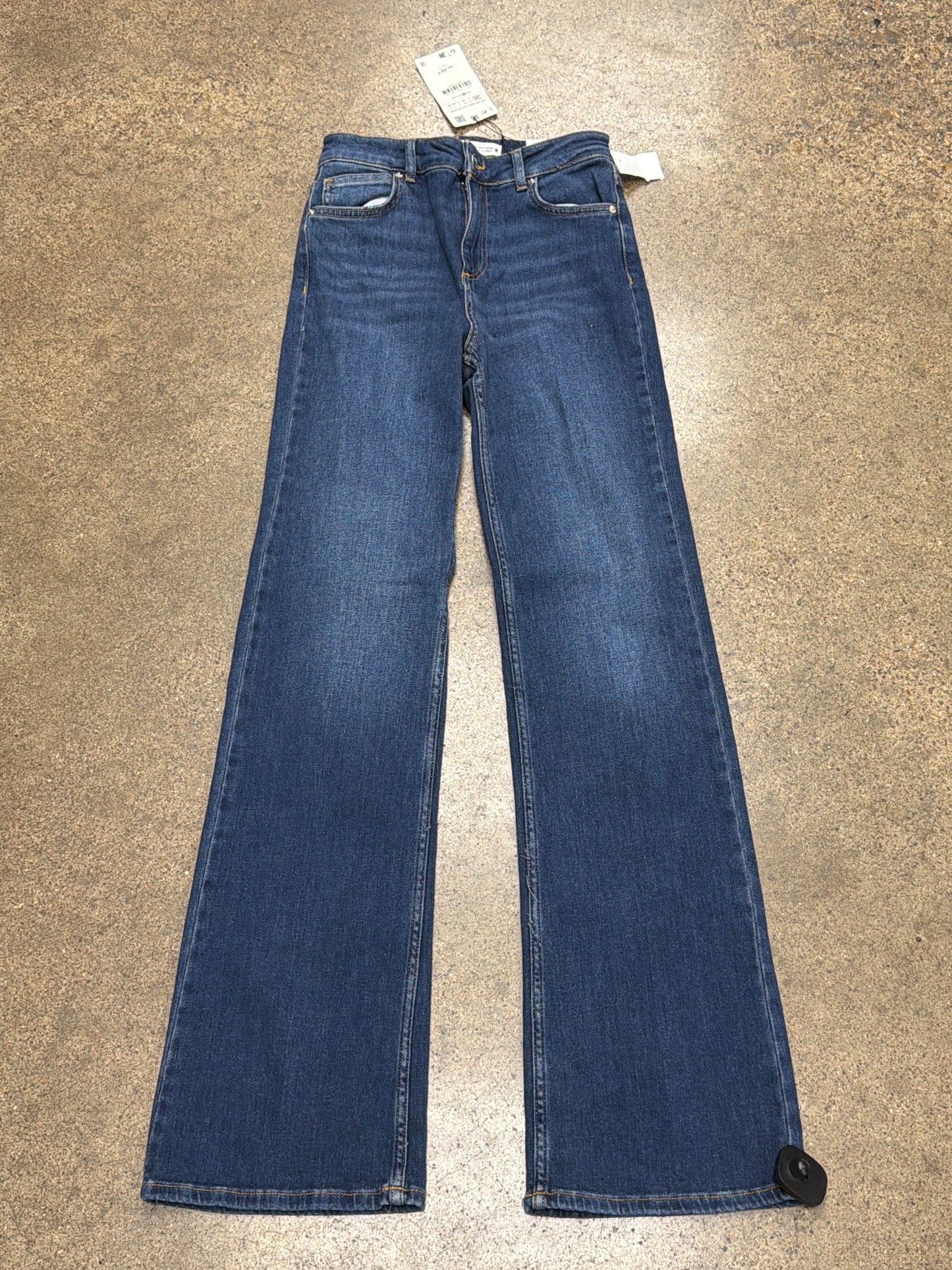 Jeans Flared By Zara In Blue Denim, Size:4