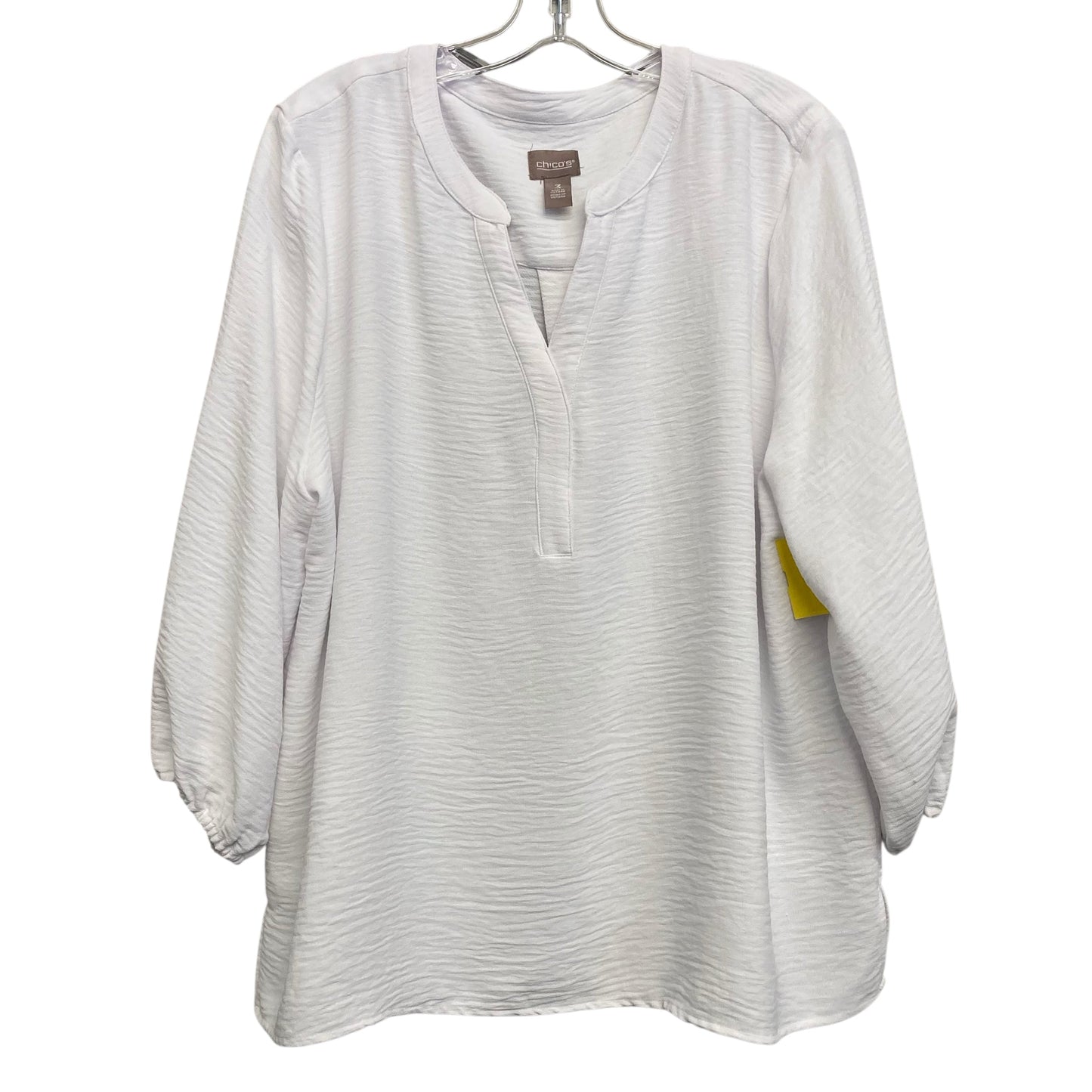 Top 3/4 Sleeve By Chicos In White, Size:Xl