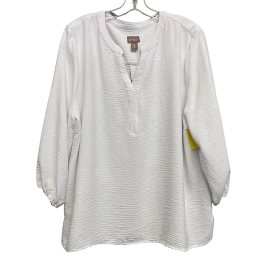 Top 3/4 Sleeve By Chicos In White, Size:Xl
