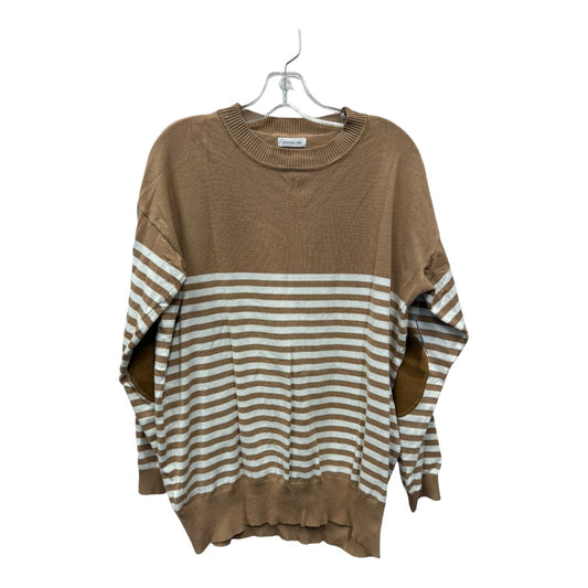 Sweater By Chicsoul In Brown & White, Size:1X