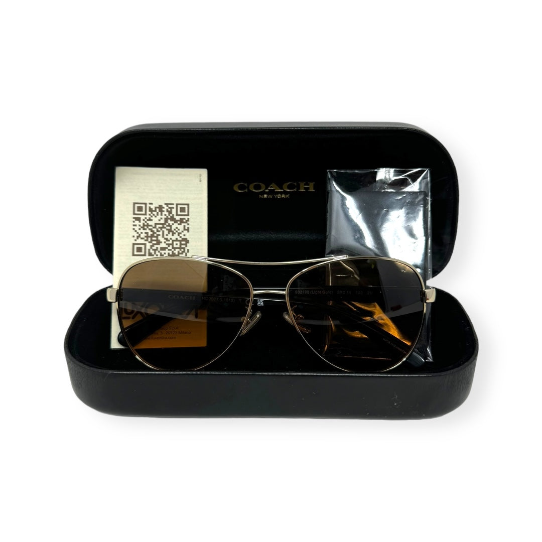 HC 7077 Aviator Sunglasses in Light Gold Designer Coach