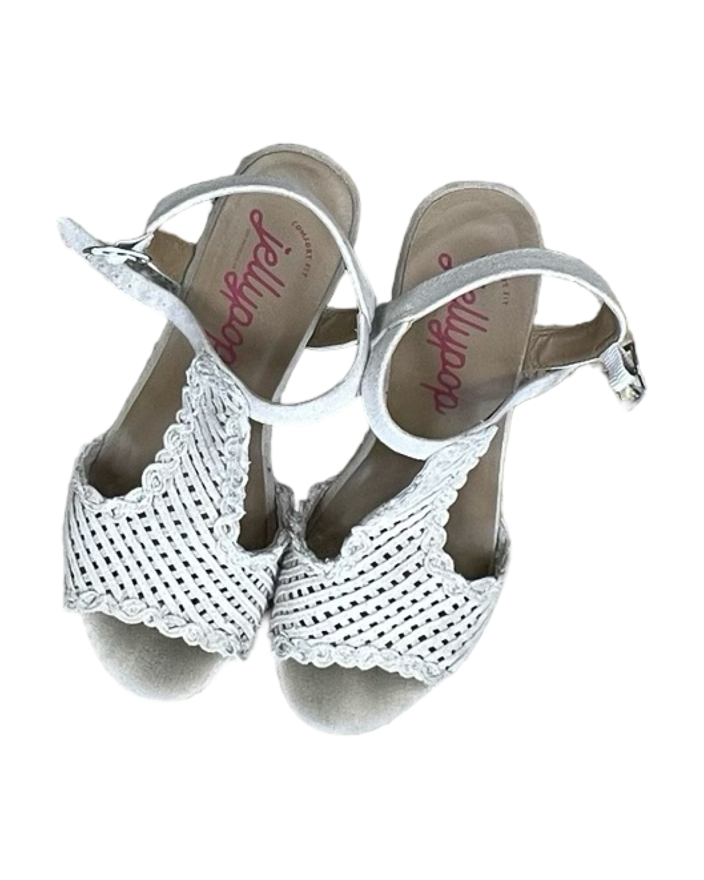 Sandals Heels Block By Jelly Pop In Cream, Size:7.5