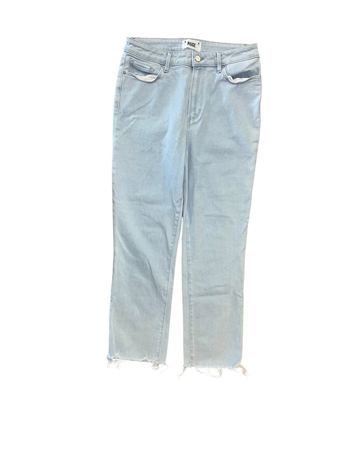 Jeans Straight By Paige In Blue Denim, Size:10