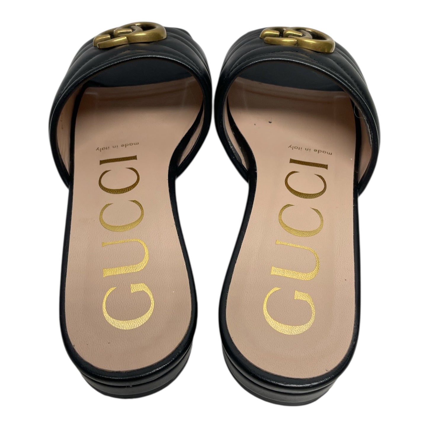 Sandals Luxury Designer By Gucci In Black, Size: 6