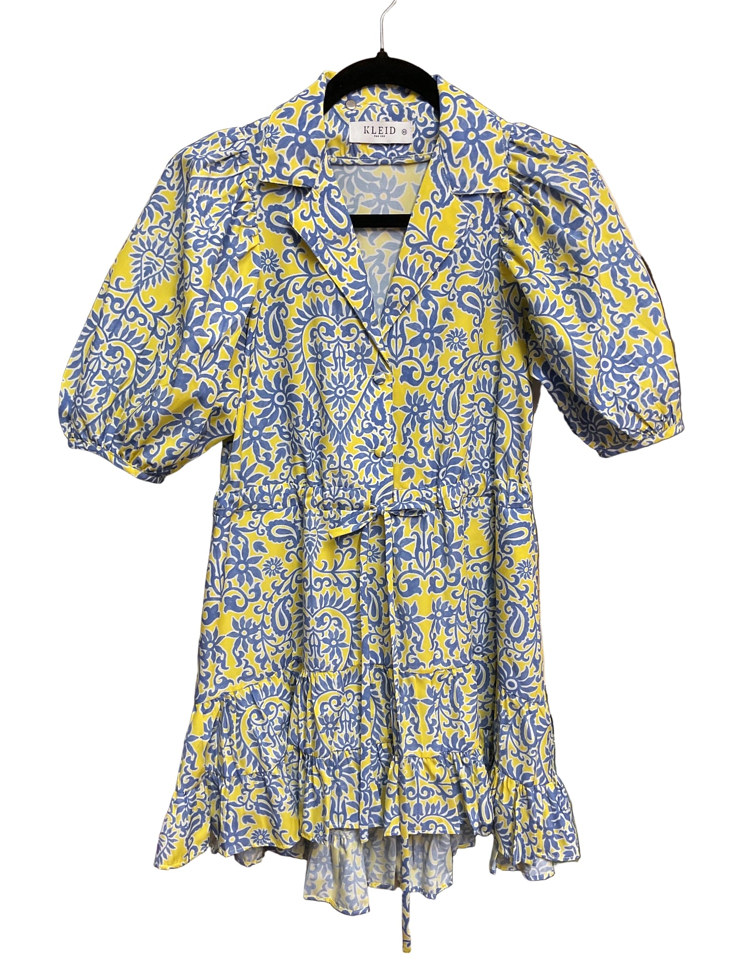 Dress Casual Short By Cma In Blue & Yellow, Size:Xs