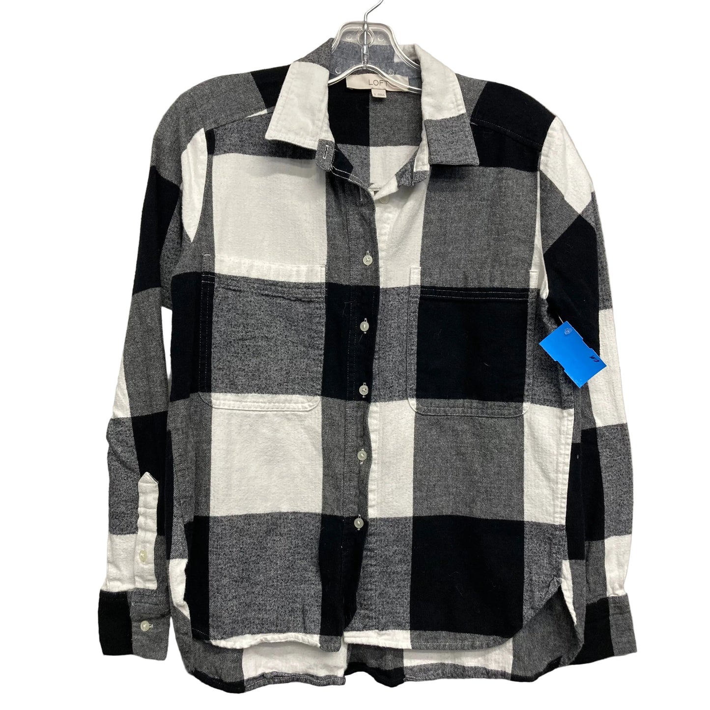 Top Ls By Loft In Checkered Pattern, Size:S