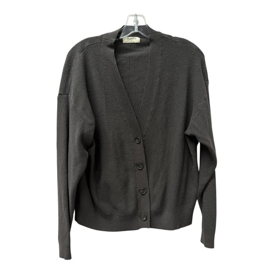 Sweater Cardigan By Zenana In Grey, Size:1X