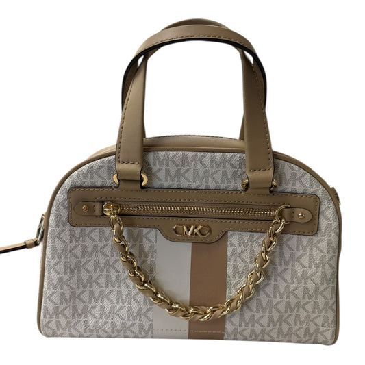 Handbag Designer By Michael Kors In Cream & Tan, Size:Medium