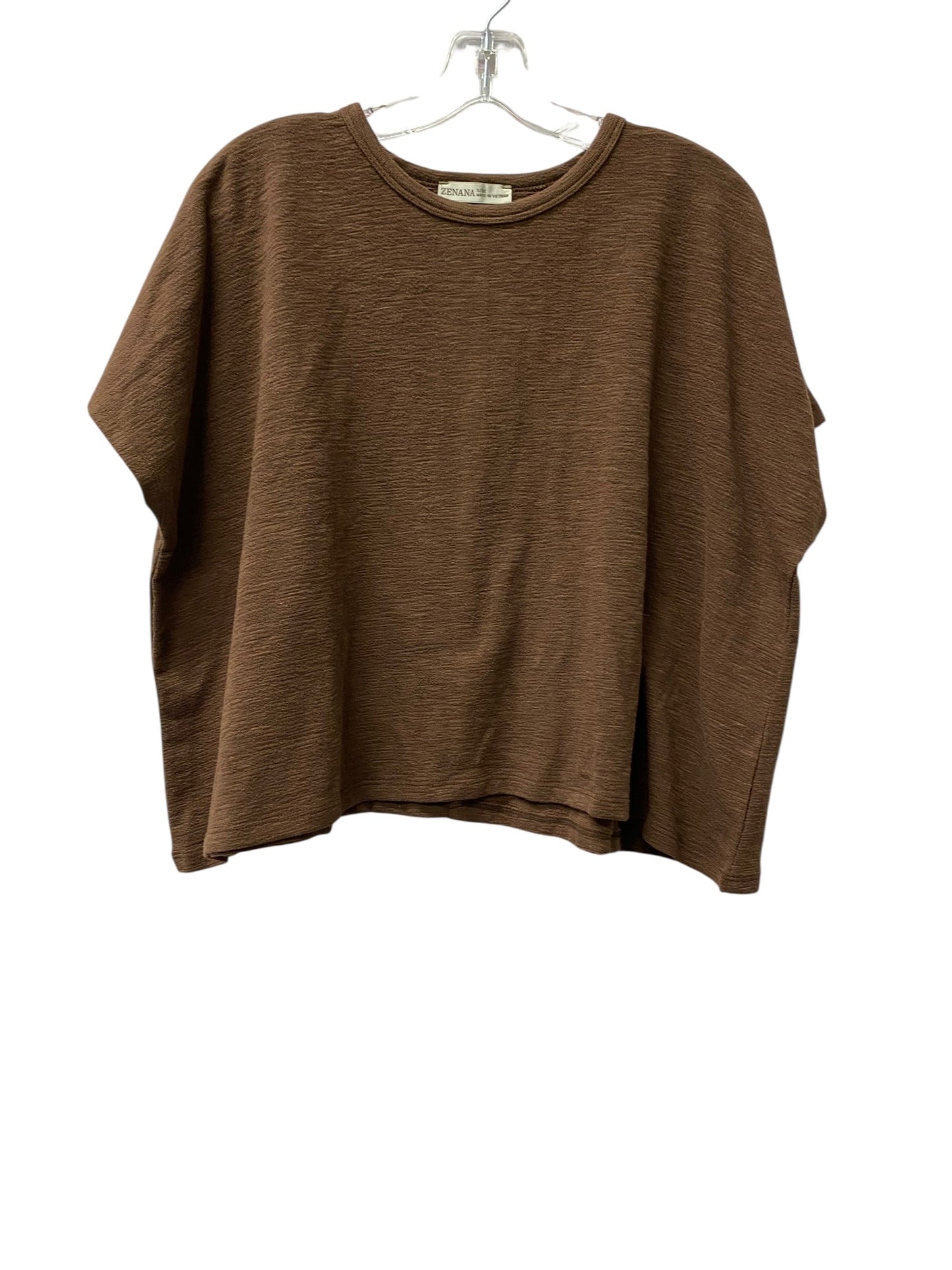 Top Ls By Zenana In Brown, Size:S