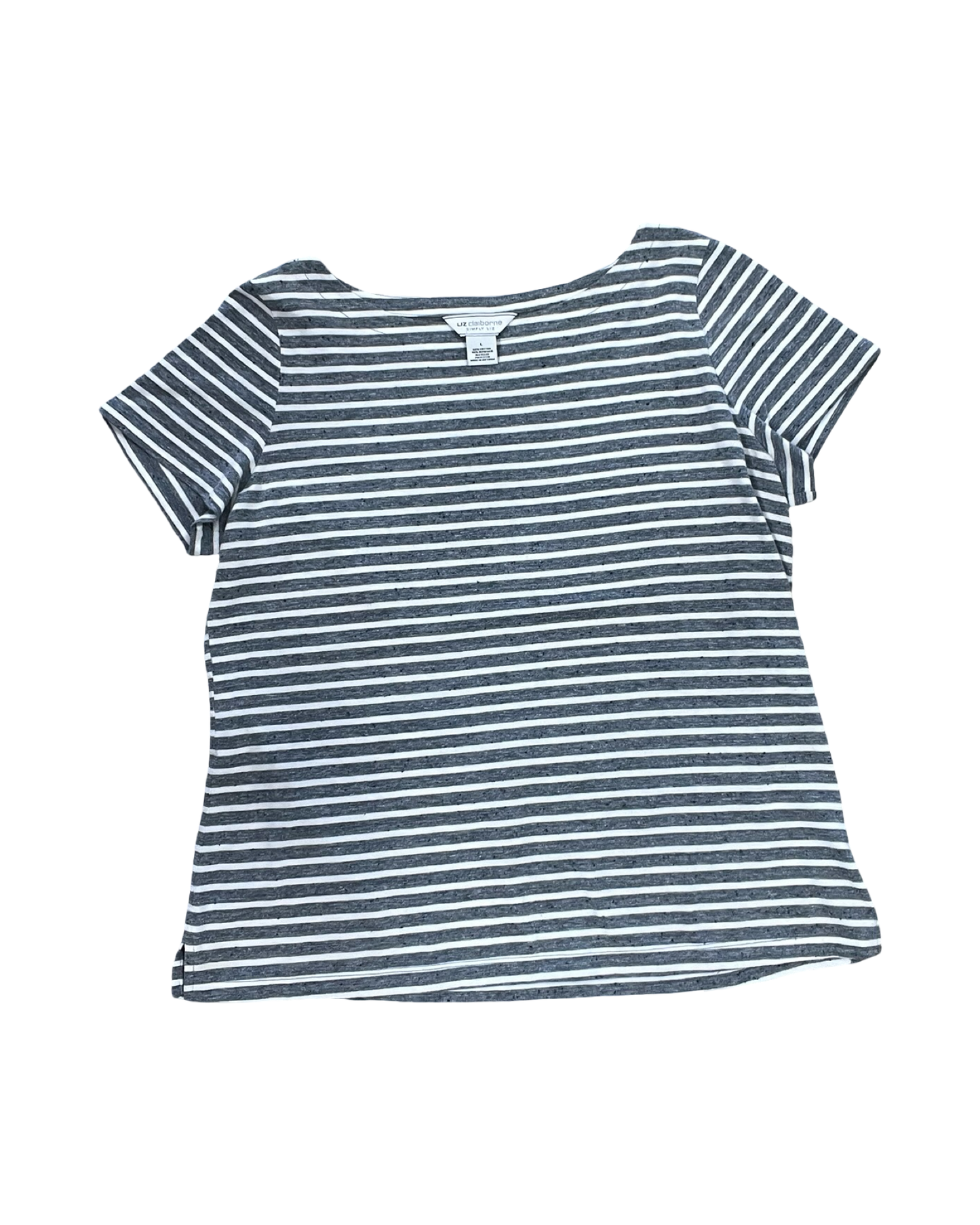 Top Ss By Liz Claiborne In Blue & White, Size:L