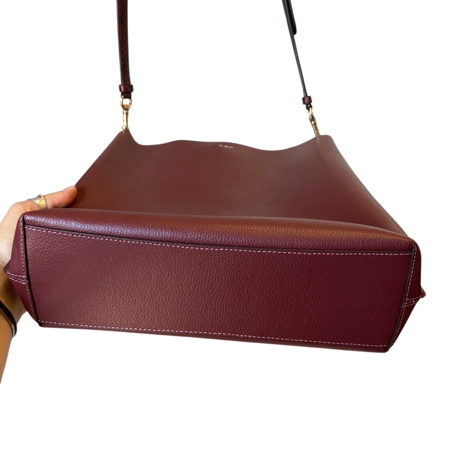 Handbag Designer By Coach In Maroon, Size:Medium