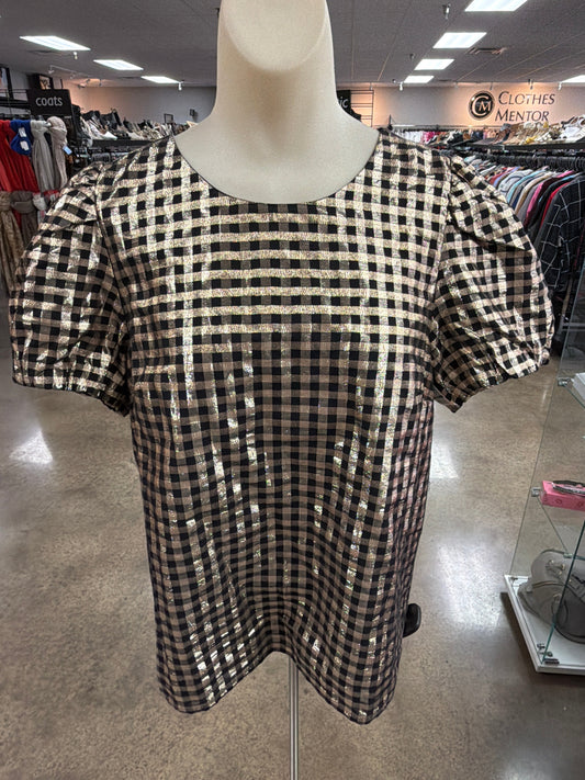 Top Ss By J. Crew In Black & Gold, Size:M