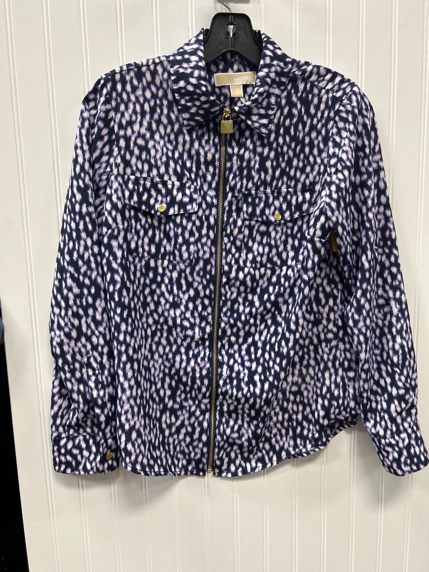 Blouse Ls By Michael By Michael Kors In Purple, Size:Xs