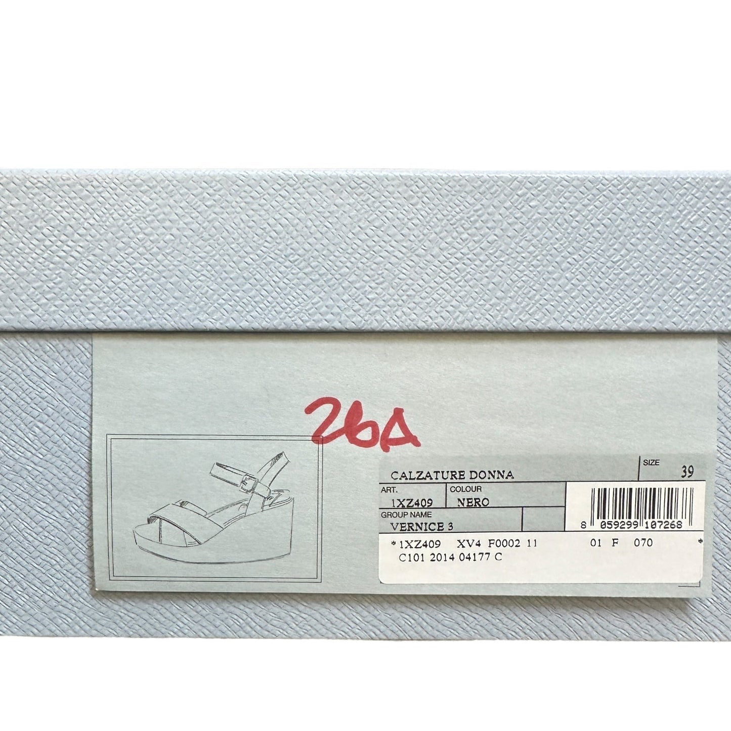 Calzature Donna Vernice 3 Patent Leather Cork Wedge Sandals-Nero Luxury Designer By Prada  Size: 9