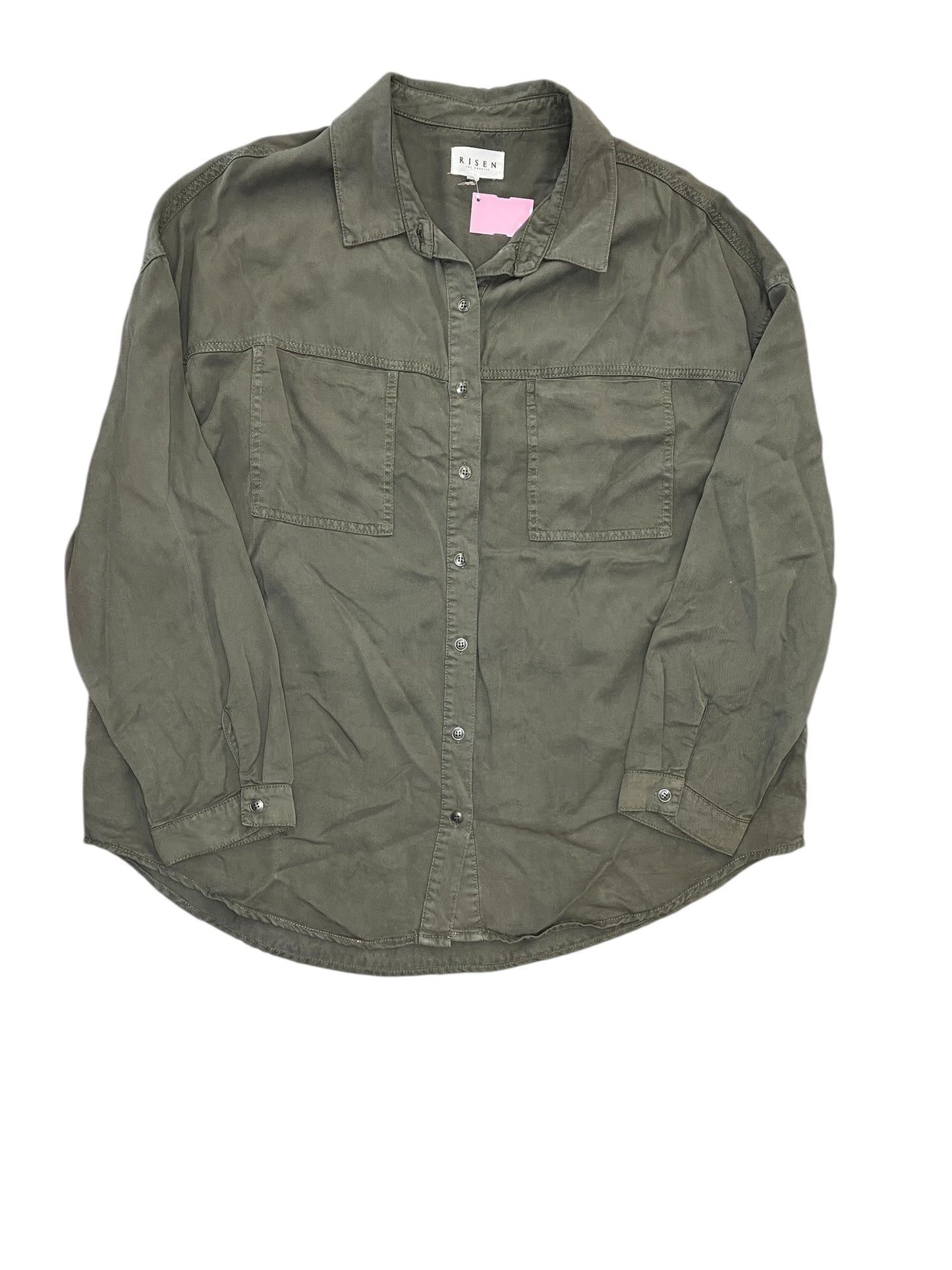 Jacket Shirt By Risen In Green, Size:1X