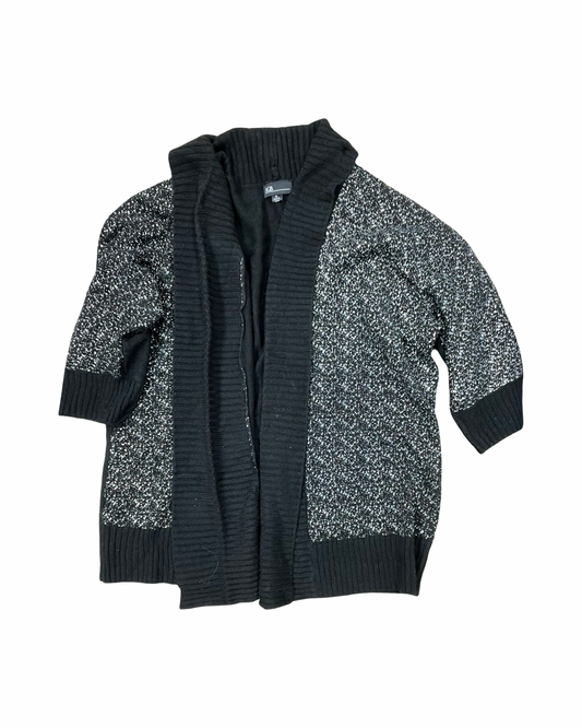 Sweater Cardigan By Agb In Black, Size:Xl