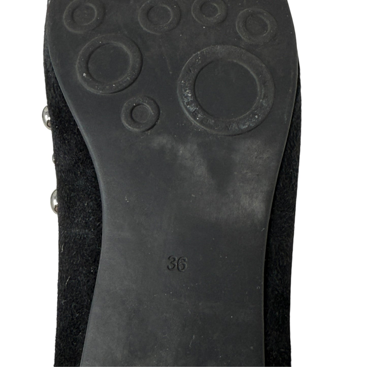 Studded Mouse Ballet Flats Luxury Designer By Marc Jacobs In Black, Size: 6 (36)