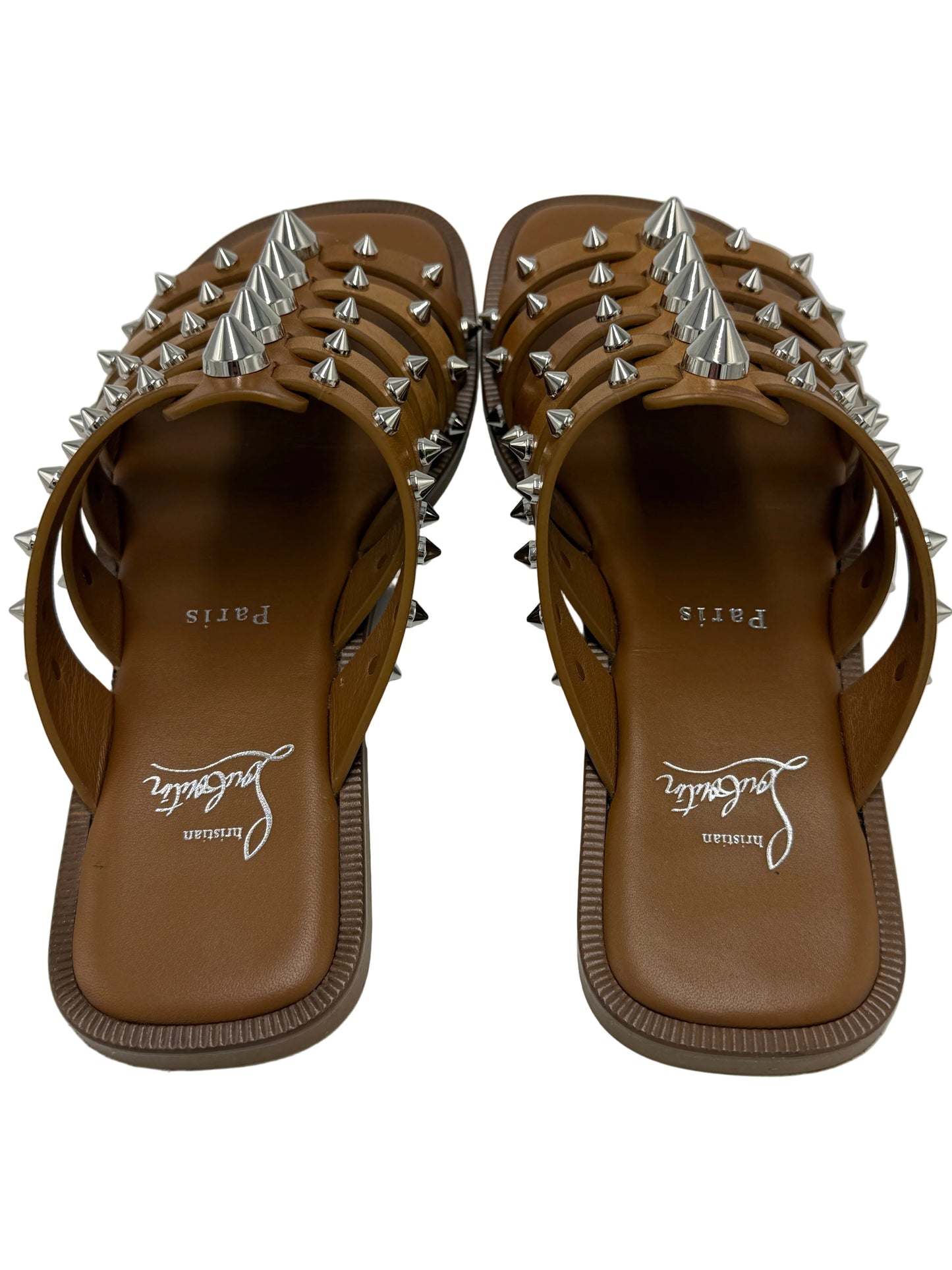 Christian Louboutin Charja Spiked Mule Luxury Sandal, Size: 7.5 (38)