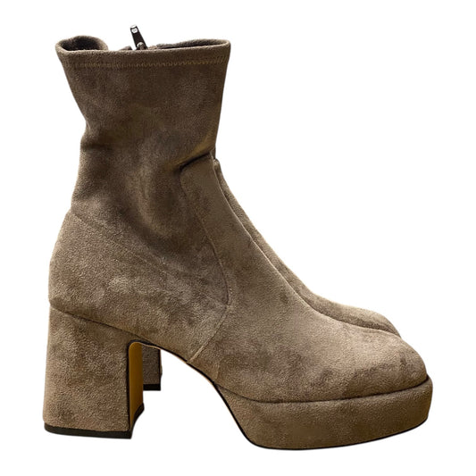 Boots Ankle Heels By Cme In Brown, Size:8.5