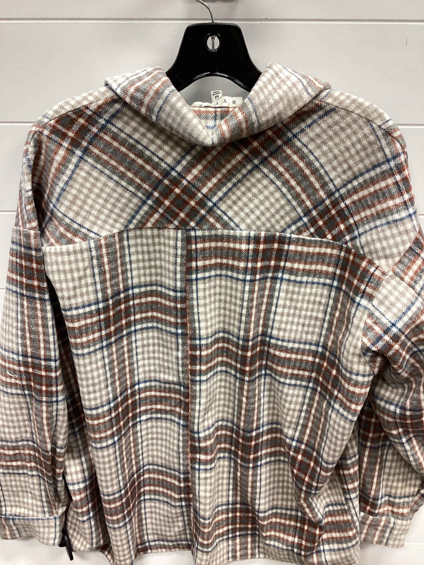 Jacket Shirt By Hyfve In Plaid Pattern, Size:M