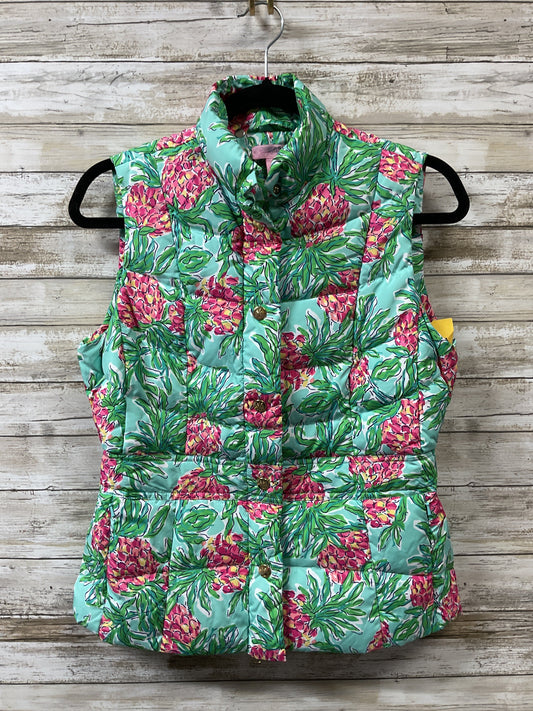 Vest Designer By Lilly Pulitzer In Green & Pink, Size:S