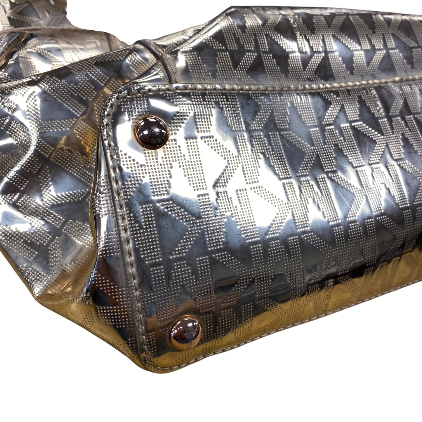 Handbag Designer By Michael Kors In Gold, Size:Large