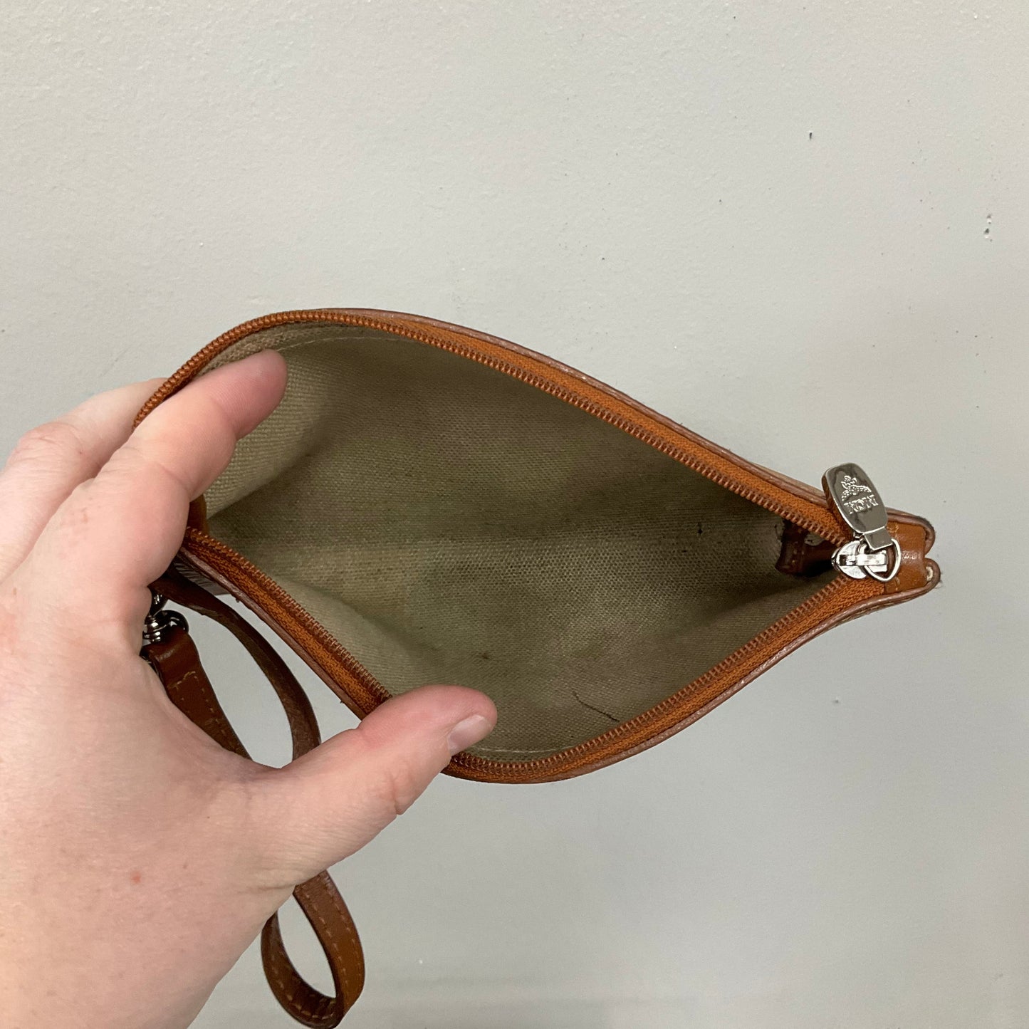 Wristlet Luxury Designer By Mcm In Brown, Size:Small