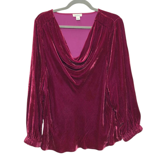 Blouse Ls By Sundance In Maroon, Size:L