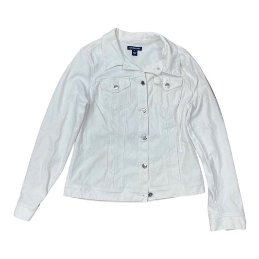Jacket Denim By Bandolino In White Denim, Size:M