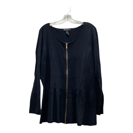 Sweater Cardigan By International Concepts In Black, Size:2X