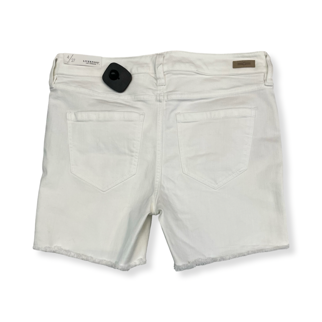 Shorts By Liverpool In White Denim, Size:4
