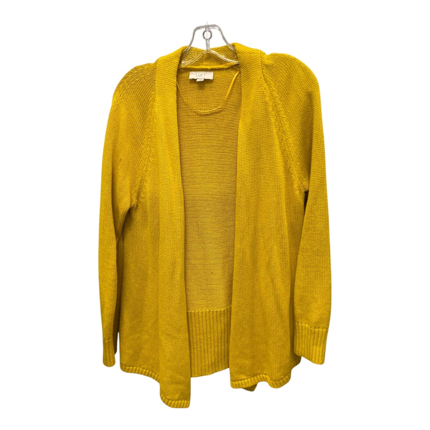 Sweater Cardigan By Loft In Yellow, Size:M