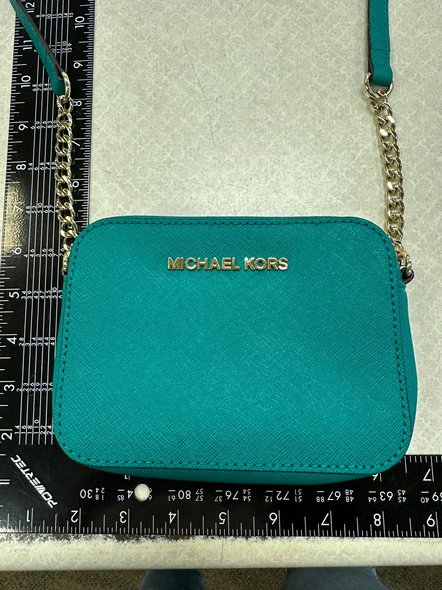 Crossbody Designer By Michael Kors In Teal, Size:Small