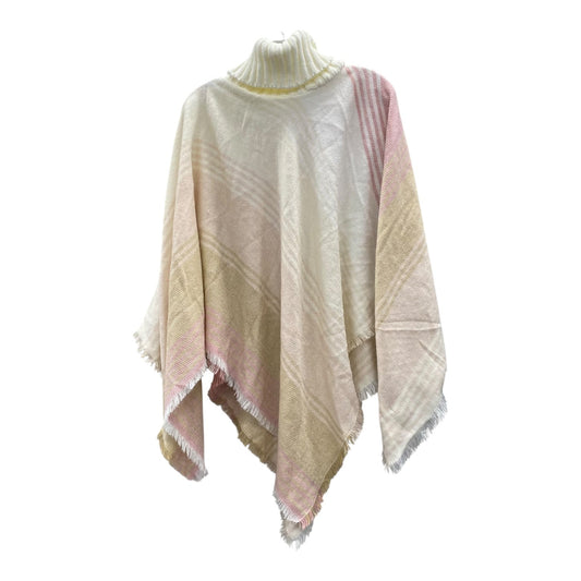 Poncho By Tahari By Arthur Levine In Pink & Tan, Size:Osfm