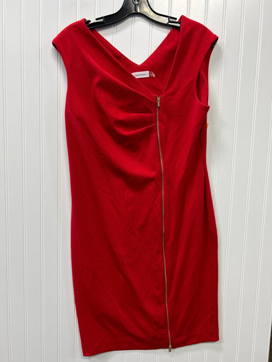 Dress Work By Calvin Klein In Red, Size:12
