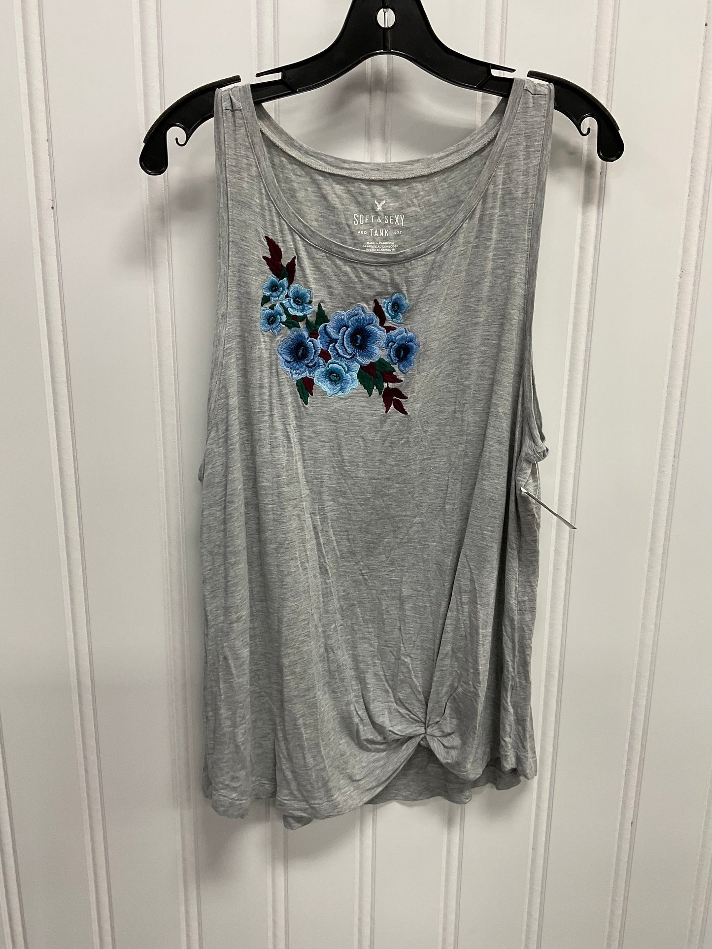 Top Sleeveless By American Eagle In Blue & Grey, Size:Xl