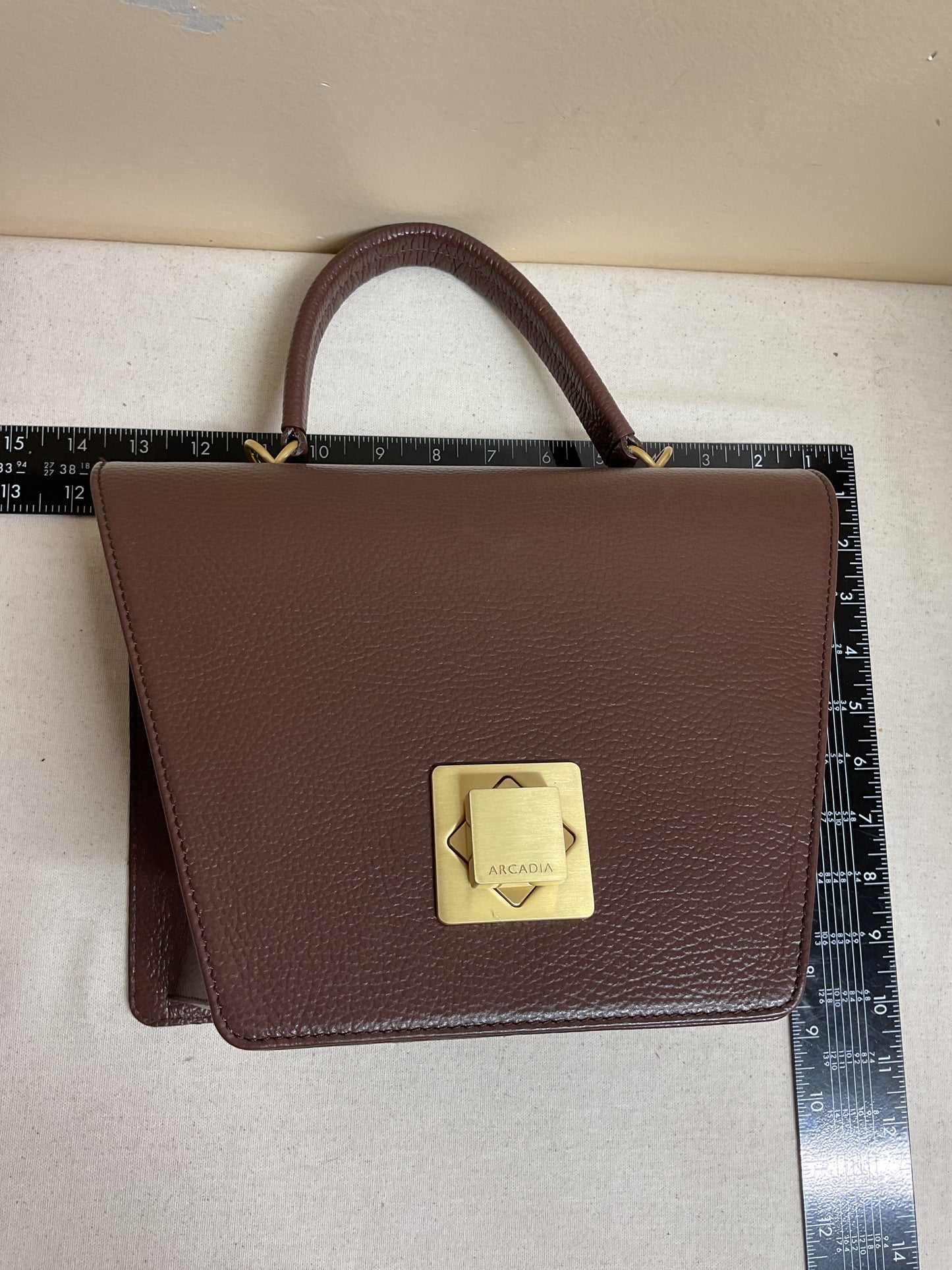 Handbag Leather By Cma In Brown, Size:Large