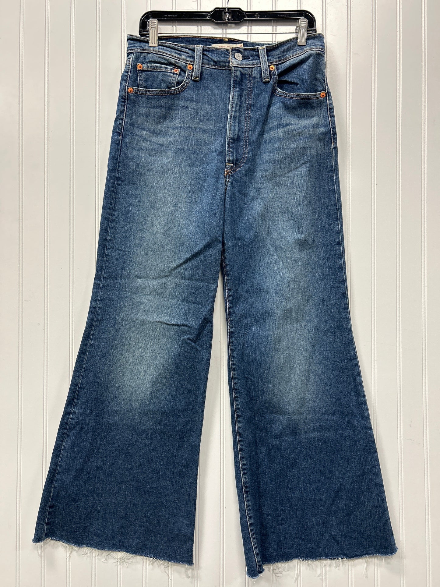 Jeans Wide Leg By Levis In Blue Denim, Size:8