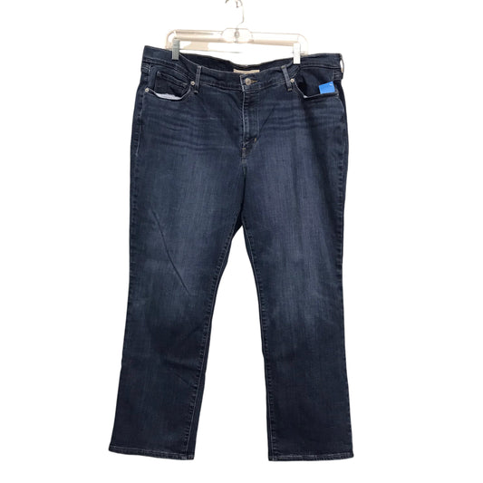 Jeans Straight By Levis In Blue Denim, Size:22