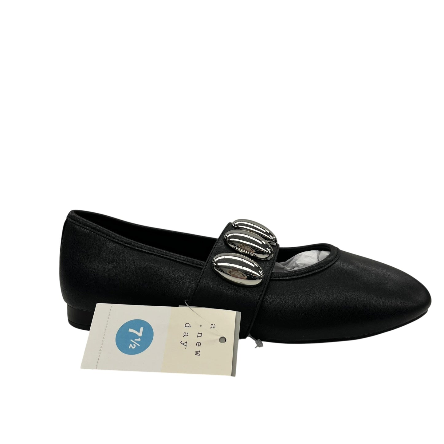 Shoes Flats By A New Day In Black & Silver, Size:7.5