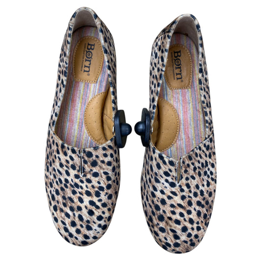 Shoes Flats By Born In Animal Print, Size:8.5
