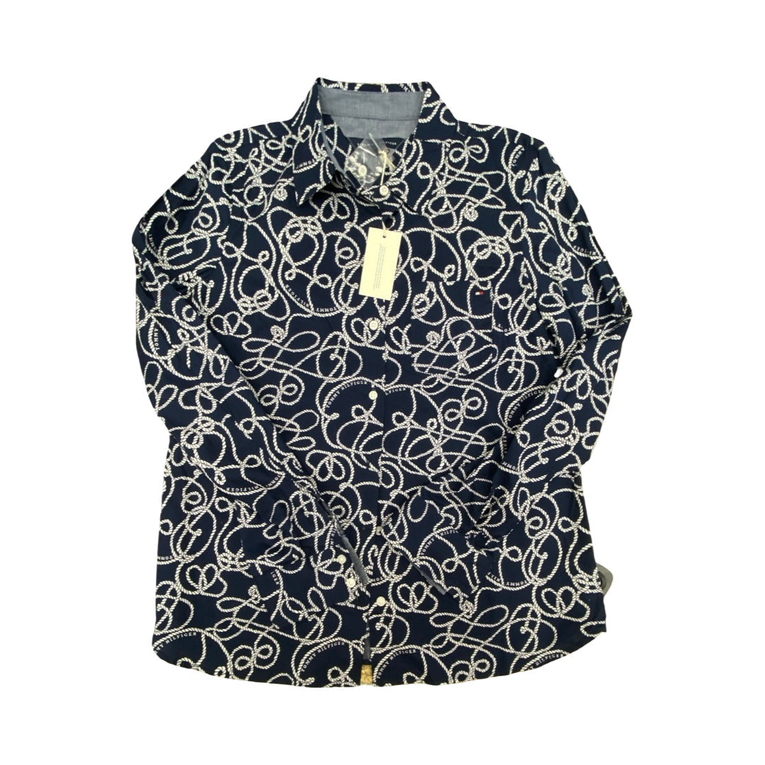 Top Ls By Tommy Hilfiger In Blue & White, Size:S