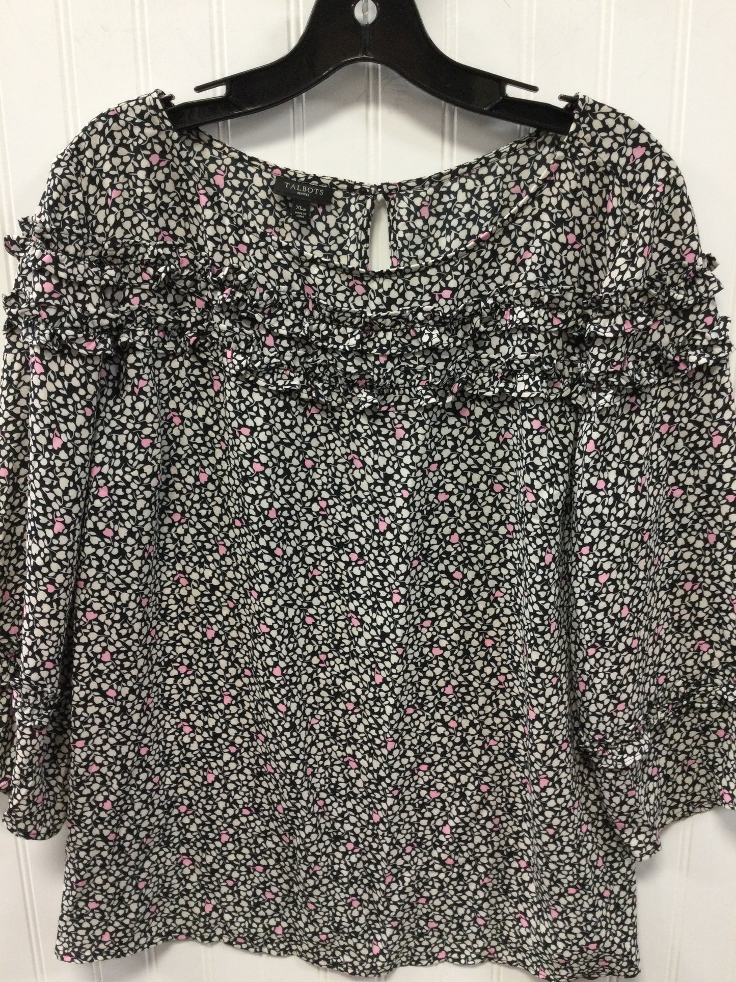 Top Ls By Talbots In Black & Cream, Size:Xlp