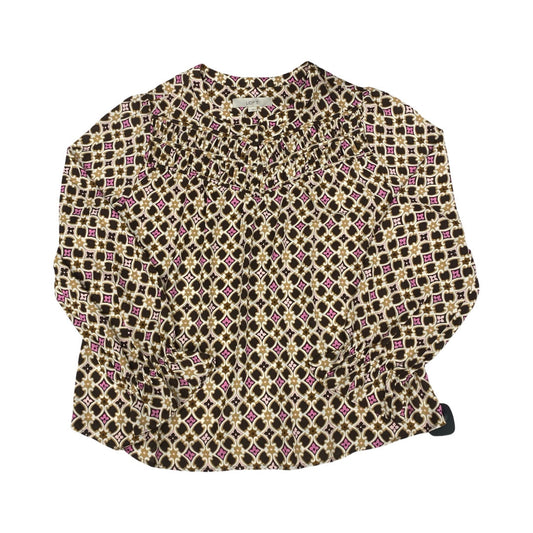 Top Ls By Loft In Brown & Pink, Size:L