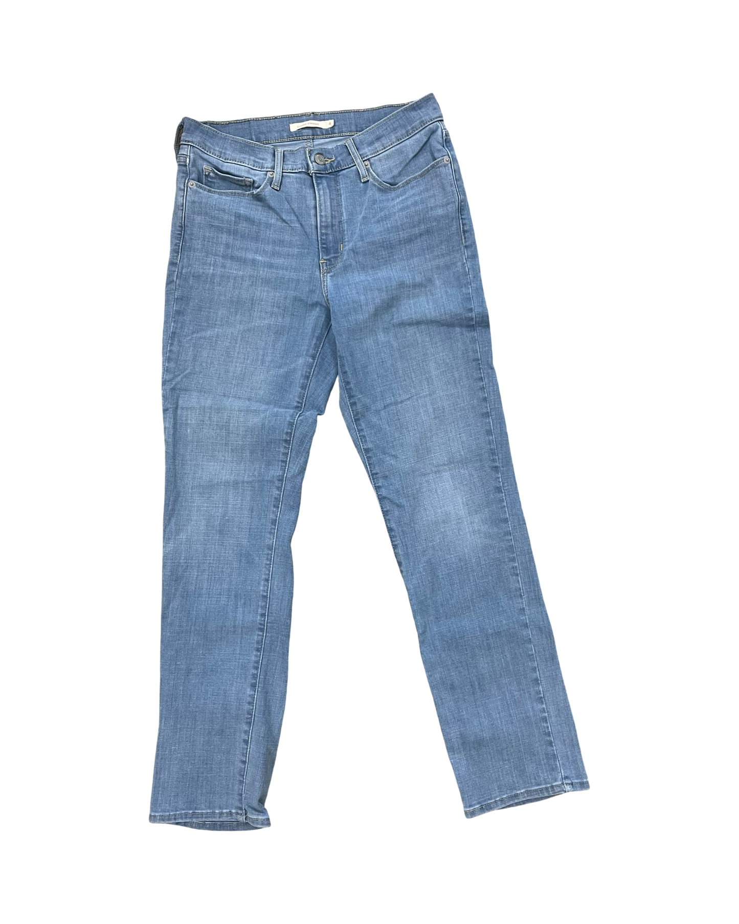 Jeans Straight By Levis In Blue Denim, Size:4