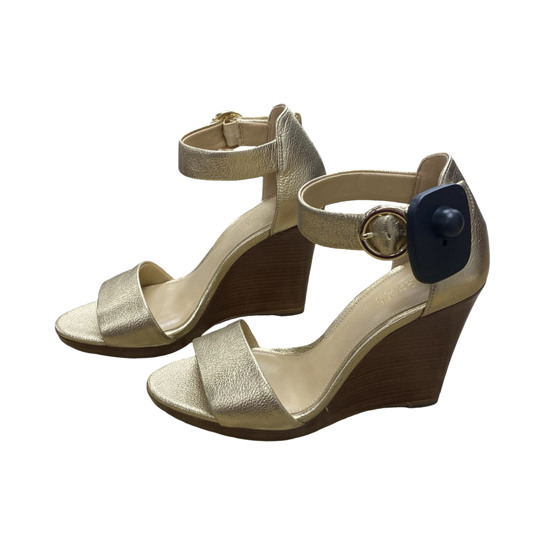 Sandals Heels Wedge By Michael By Michael Kors In Gold, Size:6